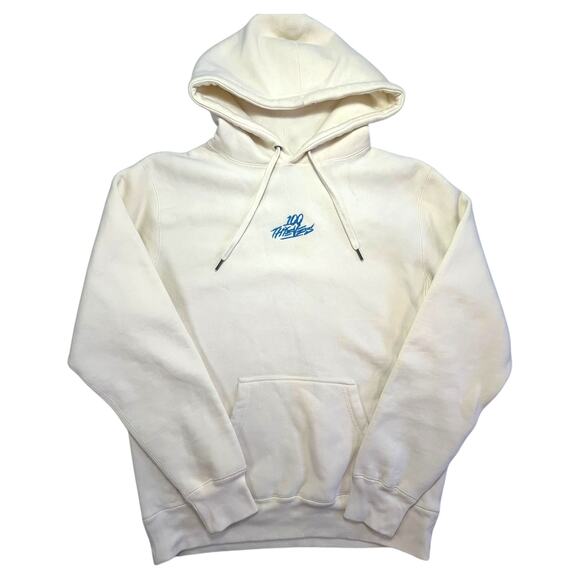100‎ Thieves Small Embroidered No Camping Szn 2020 White Bone Pullover Hoodie - Picture 2 of 16